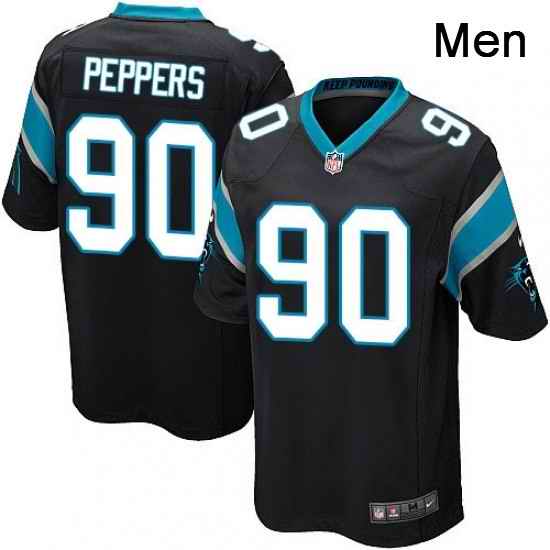 Mens Nike Carolina Panthers 90 Julius Peppers Game Black Team Color NFL Jersey